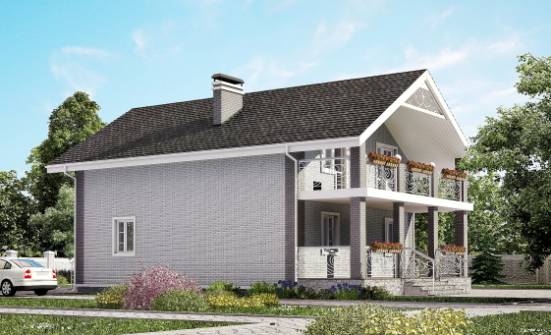 150-007-П Проект двухэтажного дома мансардой, классический домик из арболита Геленджик | Проекты домов от House Expert
