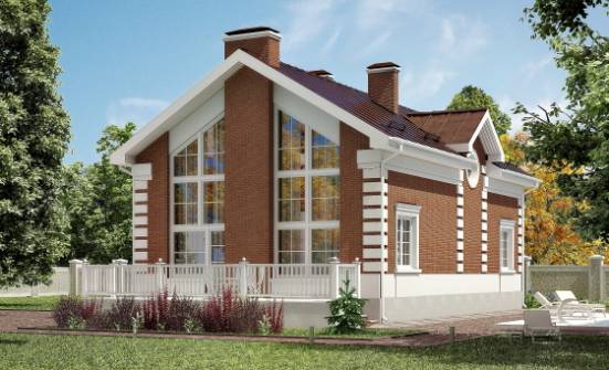 160-009-П Проект двухэтажного дома с мансардным этажом, красивый домик из пеноблока Геленджик | Проекты домов от House Expert