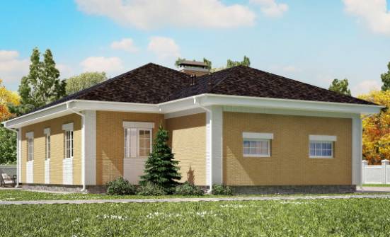 130-002-Л Проект одноэтажного дома, гараж, недорогой коттедж из бризолита Геленджик | Проекты домов от House Expert