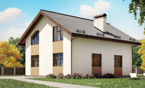 170-002-П Проект двухэтажного дома мансардой, бюджетный дом из теплоблока Геленджик | Проекты домов от House Expert