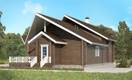 210-002-Л Проект двухэтажного дома мансардой, уютный дом из бревен Геленджик | Проекты домов от House Expert