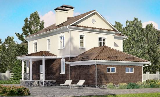 190-002-Л Проект двухэтажного дома, гараж, средний коттедж из арболита Геленджик | Проекты домов от House Expert