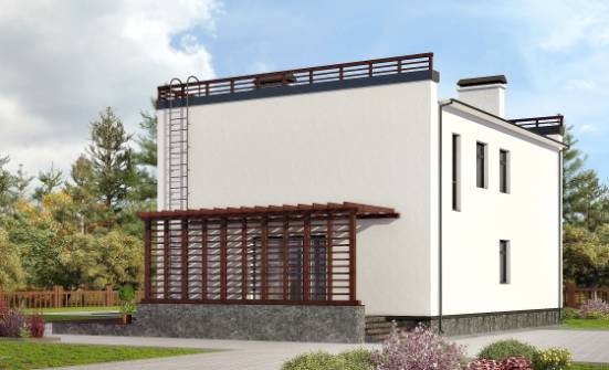 215-002-П Проект двухэтажного дома, красивый коттедж из блока Геленджик | Проекты домов от House Expert