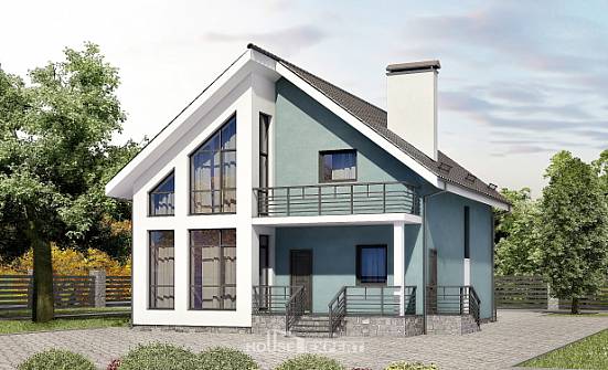 170-006-П Проект двухэтажного дома с мансардой, небольшой дом из керамзитобетонных блоков Геленджик | Проекты домов от House Expert