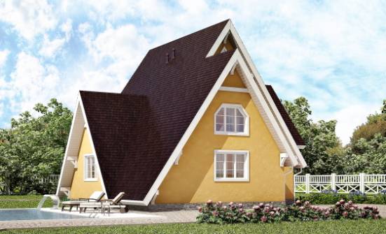 155-008-П Проект двухэтажного дома мансардный этаж, современный дом из дерева Геленджик | Проекты домов от House Expert