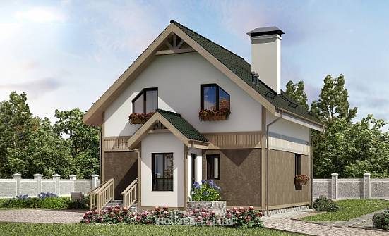 105-001-Л Проект двухэтажного дома с мансардой, классический коттедж из арболита Геленджик | Проекты домов от House Expert