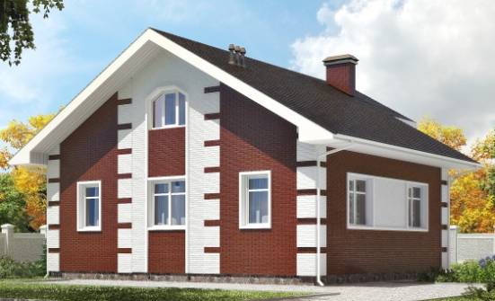 115-001-П Проект двухэтажного дома с мансардой, скромный загородный дом из твинблока Геленджик | Проекты домов от House Expert