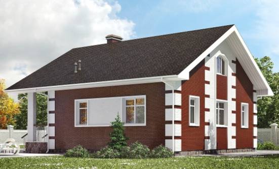 115-001-П Проект двухэтажного дома с мансардой, скромный загородный дом из твинблока Геленджик | Проекты домов от House Expert