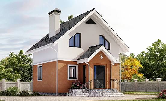 070-001-Л Проект двухэтажного дома мансардой, махонький коттедж из поризованных блоков Геленджик | Проекты домов от House Expert