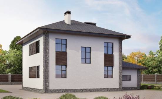 185-004-Л Проект двухэтажного дома и гаражом, простой дом из бризолита Геленджик | Проекты домов от House Expert