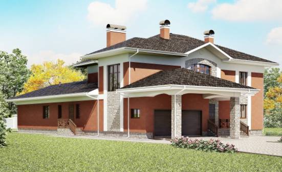 400-002-Л Проект двухэтажного дома, гараж, красивый домик из кирпича Геленджик | Проекты домов от House Expert