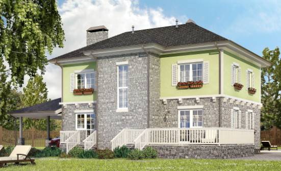 155-006-П Проект двухэтажного дома, гараж, доступный загородный дом из газосиликатных блоков Геленджик | Проекты домов от House Expert