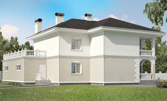 340-002-П Проект двухэтажного дома и гаражом, большой загородный дом из кирпича Геленджик | Проекты домов от House Expert