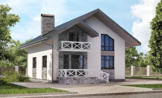 155-001-Л Проект двухэтажного дома с мансардой, гараж, классический загородный дом из пеноблока Геленджик | Проекты домов от House Expert