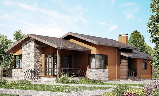 130-007-П Проект одноэтажного дома, бюджетный коттедж из керамзитобетонных блоков Геленджик | Проекты домов от House Expert