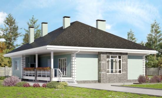 135-003-Л Проект одноэтажного дома, простой домик из газосиликатных блоков Геленджик | Проекты одноэтажных домов от House Expert