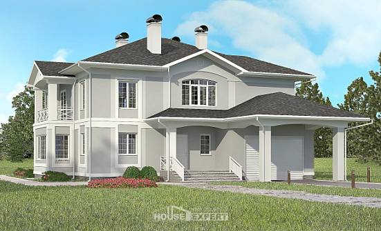 360-001-П Проект двухэтажного дома и гаражом, классический домик из кирпича Геленджик | Проекты домов от House Expert