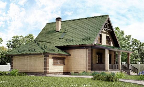 160-007-П Проект двухэтажного дома с мансардой и гаражом, классический загородный дом из бризолита Геленджик | Проекты домов от House Expert