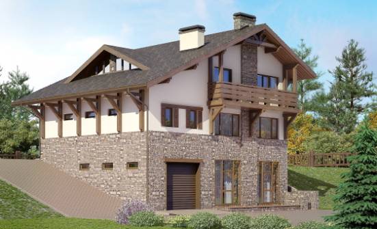 305-002-Л Проект трехэтажного дома мансардный этаж, красивый домик из кирпича Геленджик | Проекты домов от House Expert