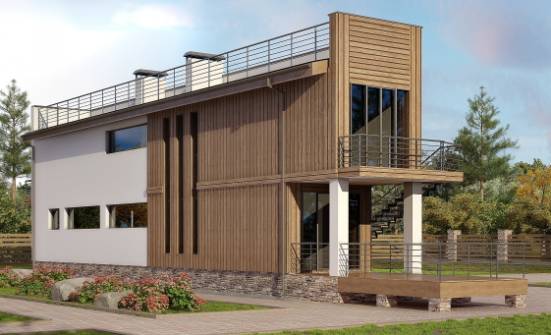 100-003-Л Проект двухэтажного дома, красивый дом из твинблока Геленджик | Проекты домов от House Expert