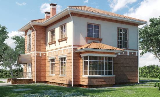 285-001-Л Проект двухэтажного дома, гараж, классический коттедж из кирпича Геленджик | Проекты домов от House Expert