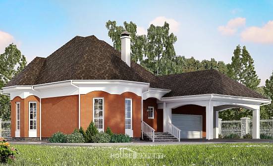 180-007-П Проект двухэтажного дома мансардой и гаражом, скромный домик из пеноблока Геленджик | Проекты домов от House Expert