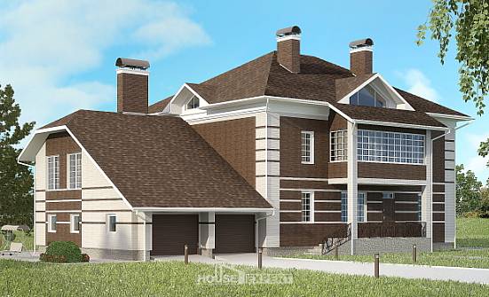 505-002-Л Проект трехэтажного дома, гараж, классический коттедж из кирпича Геленджик | Проекты домов от House Expert