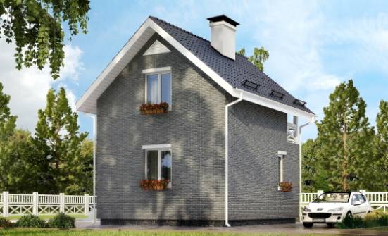 045-001-П Проект двухэтажного дома с мансардой, доступный загородный дом из керамзитобетонных блоков Геленджик | Проекты домов от House Expert