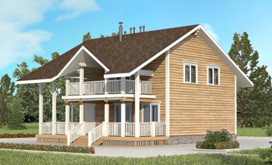 130-001-П Проект двухэтажного дома мансардой, уютный дом из дерева Геленджик | Проекты домов от House Expert