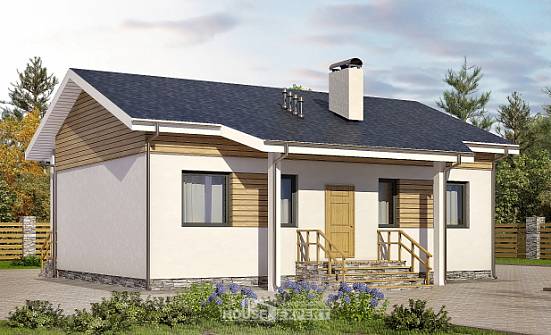 080-004-П Проект одноэтажного дома, экономичный домик из твинблока Геленджик | Проекты домов от House Expert