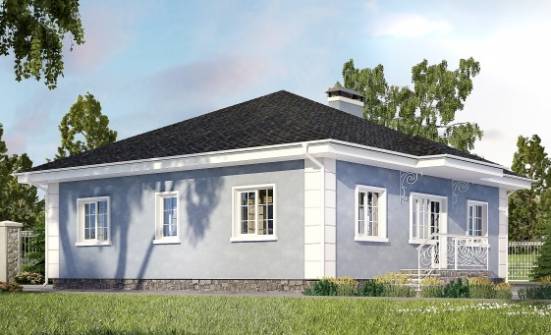 100-001-П Проект одноэтажного дома, простой дом из бризолита Геленджик | Проекты одноэтажных домов от House Expert