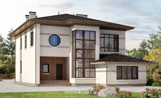 345-001-П Проект двухэтажного дома, классический коттедж из твинблока Геленджик | Проекты домов от House Expert