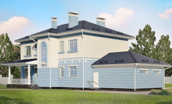285-003-Л Проект двухэтажного дома и гаражом, огромный коттедж из кирпича Геленджик | Проекты домов от House Expert