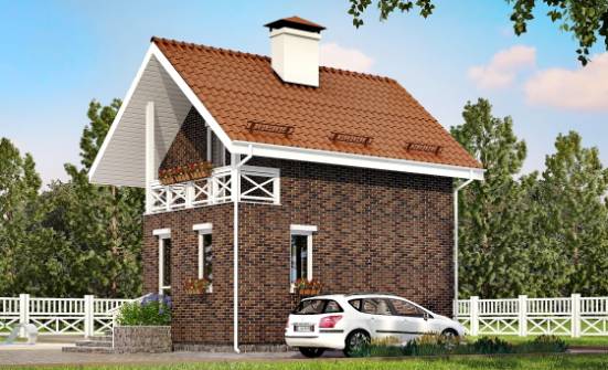 045-001-Л Проект двухэтажного дома мансардой, недорогой дом из арболита Геленджик | Проекты домов от House Expert