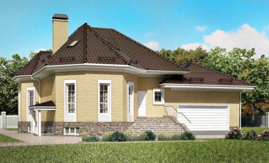400-001-П Проект трехэтажного дома с мансардой и гаражом, красивый домик из керамзитобетонных блоков Геленджик | Проекты домов от House Expert