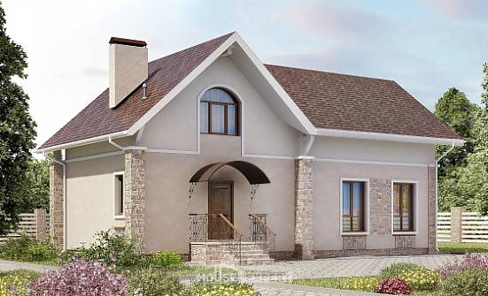 150-012-Л Проект двухэтажного дома с мансардой, современный загородный дом из газобетона Геленджик | Проекты домов от House Expert