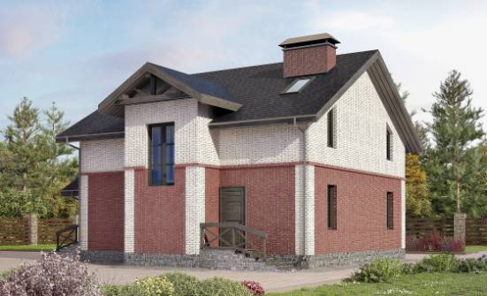 160-014-Л Проект двухэтажного дома, компактный коттедж из керамзитобетонных блоков Геленджик | Проекты домов от House Expert