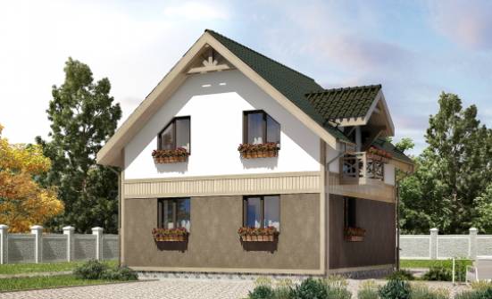 105-001-Л Проект двухэтажного дома с мансардой, классический коттедж из арболита Геленджик | Проекты домов от House Expert