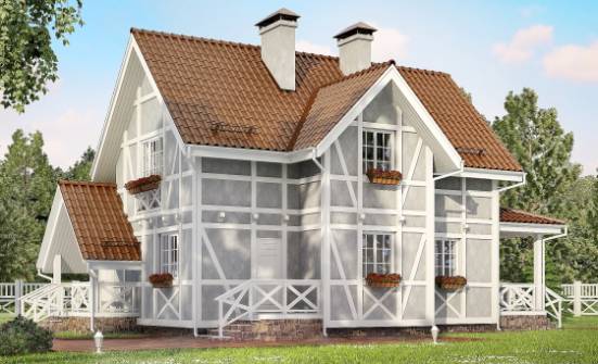 160-003-Л Проект двухэтажного дома мансардой, бюджетный загородный дом из поризованных блоков Геленджик | Проекты домов от House Expert