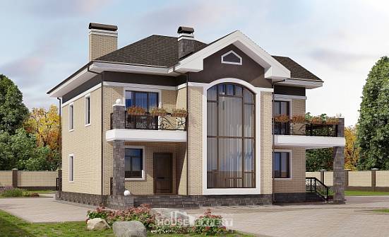 200-006-П Проект двухэтажного дома, простой коттедж из кирпича Геленджик | Проекты домов от House Expert