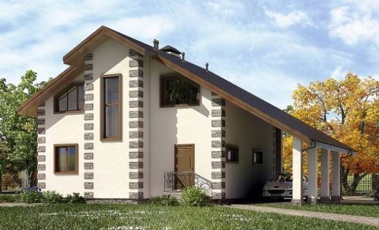 150-003-Л Проект двухэтажного дома мансардой и гаражом, бюджетный загородный дом из дерева Геленджик | Проекты домов от House Expert