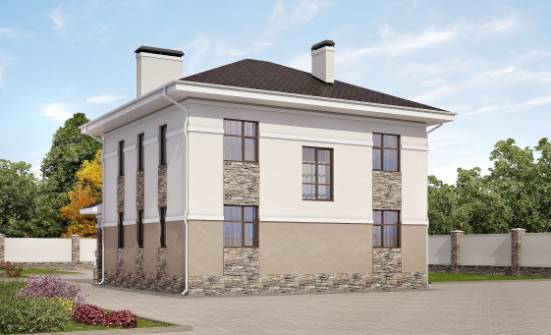 150-014-П Проект двухэтажного дома, простой загородный дом из газосиликатных блоков Геленджик | Проекты домов от House Expert