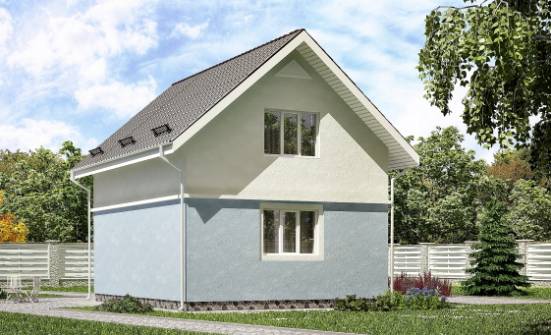 095-002-П Проект двухэтажного дома мансардой, экономичный коттедж из газосиликатных блоков Геленджик | Проекты домов от House Expert