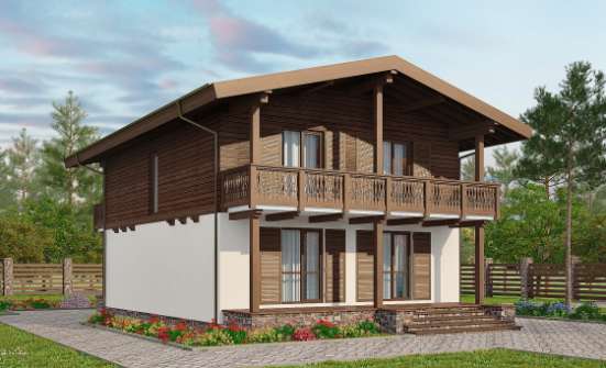 150-016-Л Проект двухэтажного дома с мансардным этажом, небольшой загородный дом из теплоблока Геленджик | Проекты домов от House Expert