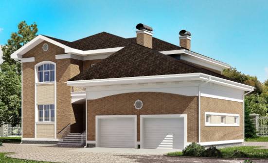 335-002-П Проект двухэтажного дома и гаражом, огромный дом из кирпича Геленджик | Проекты домов от House Expert