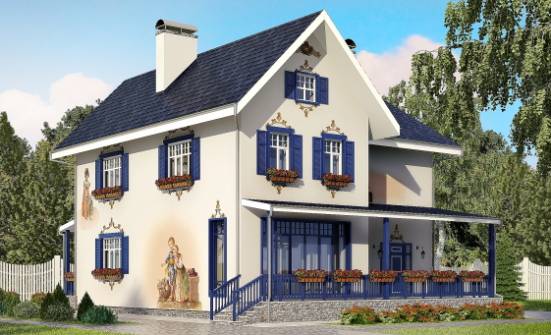180-003-П Проект двухэтажного дома, уютный загородный дом из кирпича Геленджик | Проекты домов от House Expert