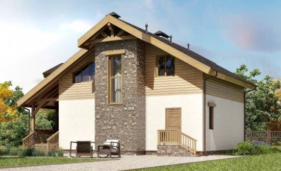 150-004-П Проект двухэтажного дома мансардой, недорогой домик из теплоблока Геленджик | Проекты домов от House Expert