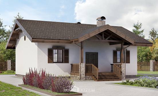 090-002-П Проект одноэтажного дома, небольшой домик из кирпича Геленджик | Проекты домов от House Expert