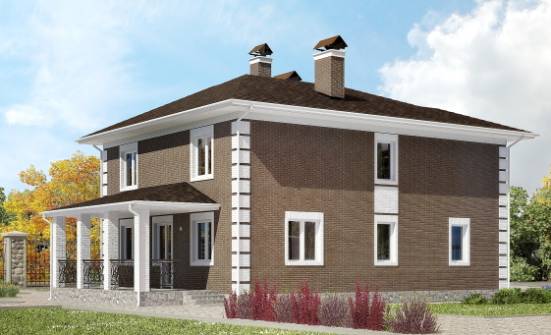 185-002-П Проект двухэтажного дома, компактный домик из пеноблока Геленджик | Проекты домов от House Expert