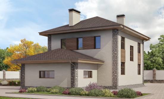 185-004-П Проект двухэтажного дома, гараж, просторный дом из арболита Геленджик | Проекты домов от House Expert